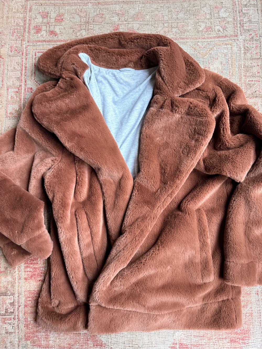 aerie Cozy Teddy Coat in Chestnut Brown